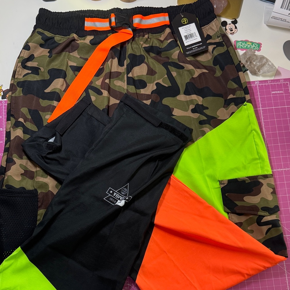 Zumba Fitness Camo and Neon Cargo Pants